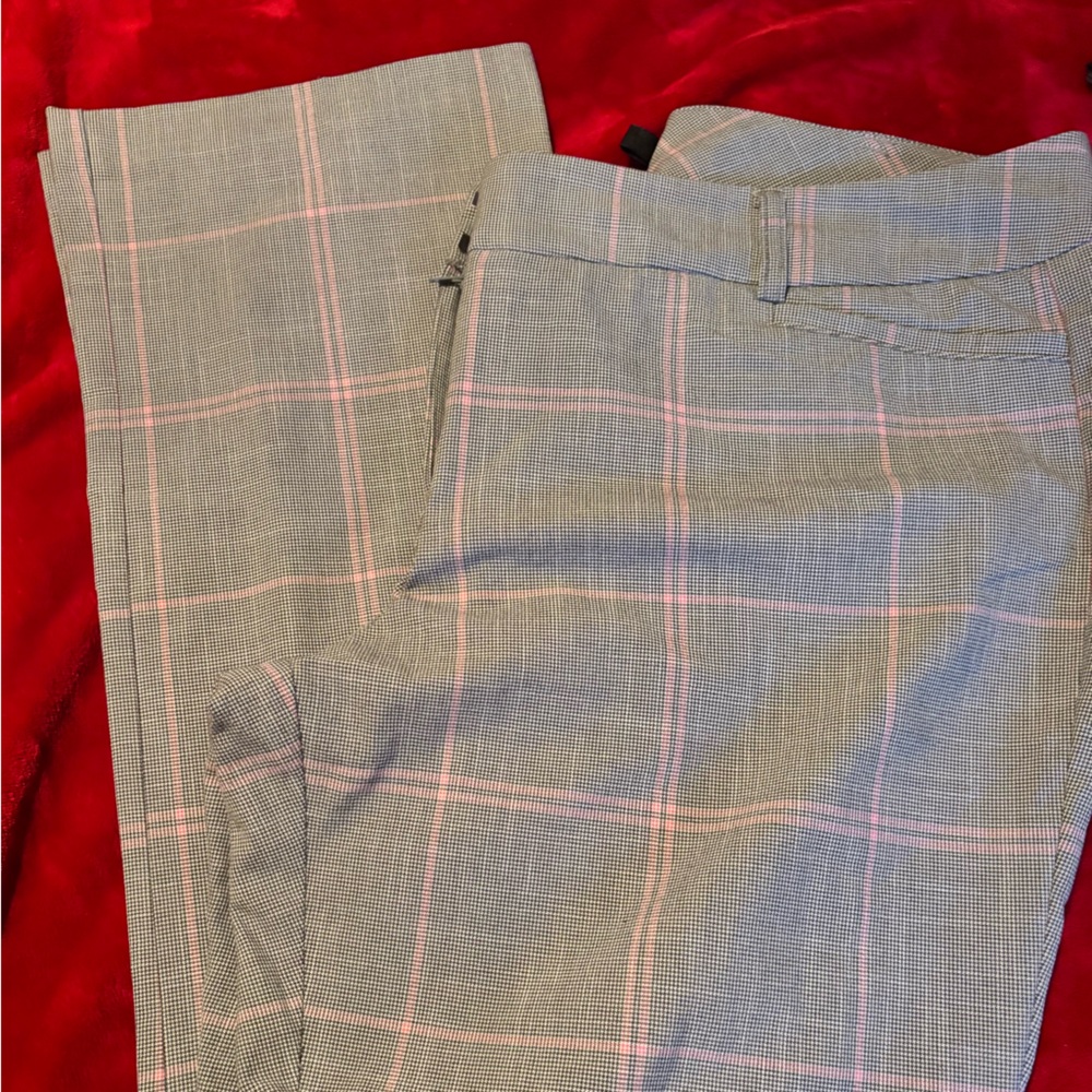 Pink and Gray Plaid Pants